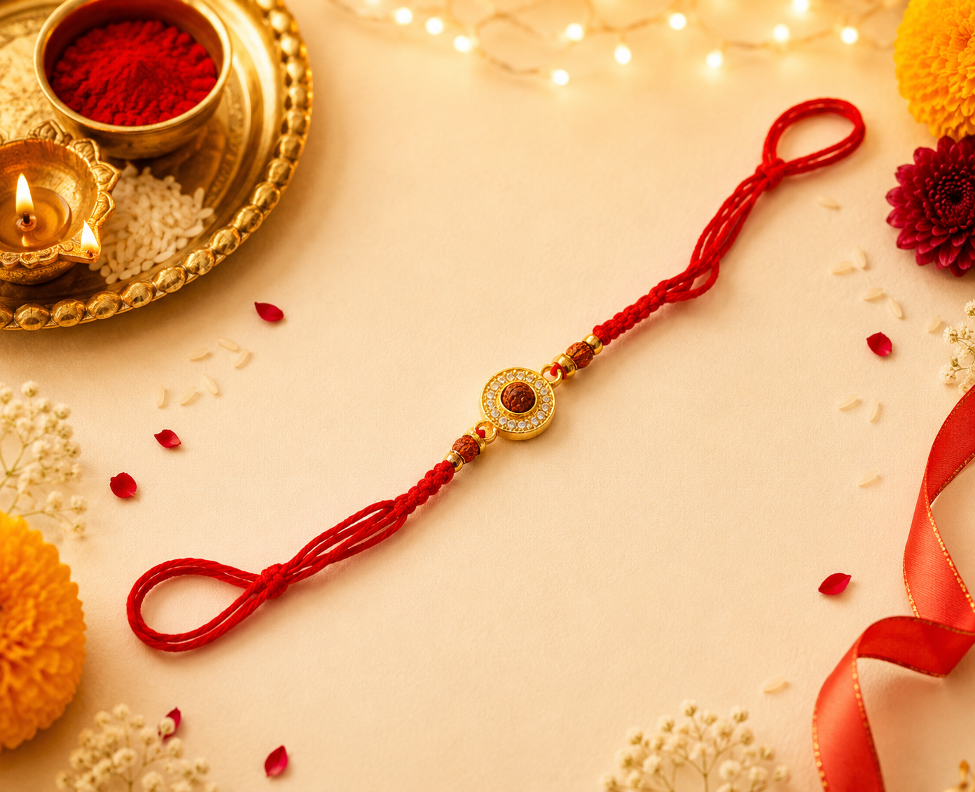 Radiant Rudraksha Rakhi