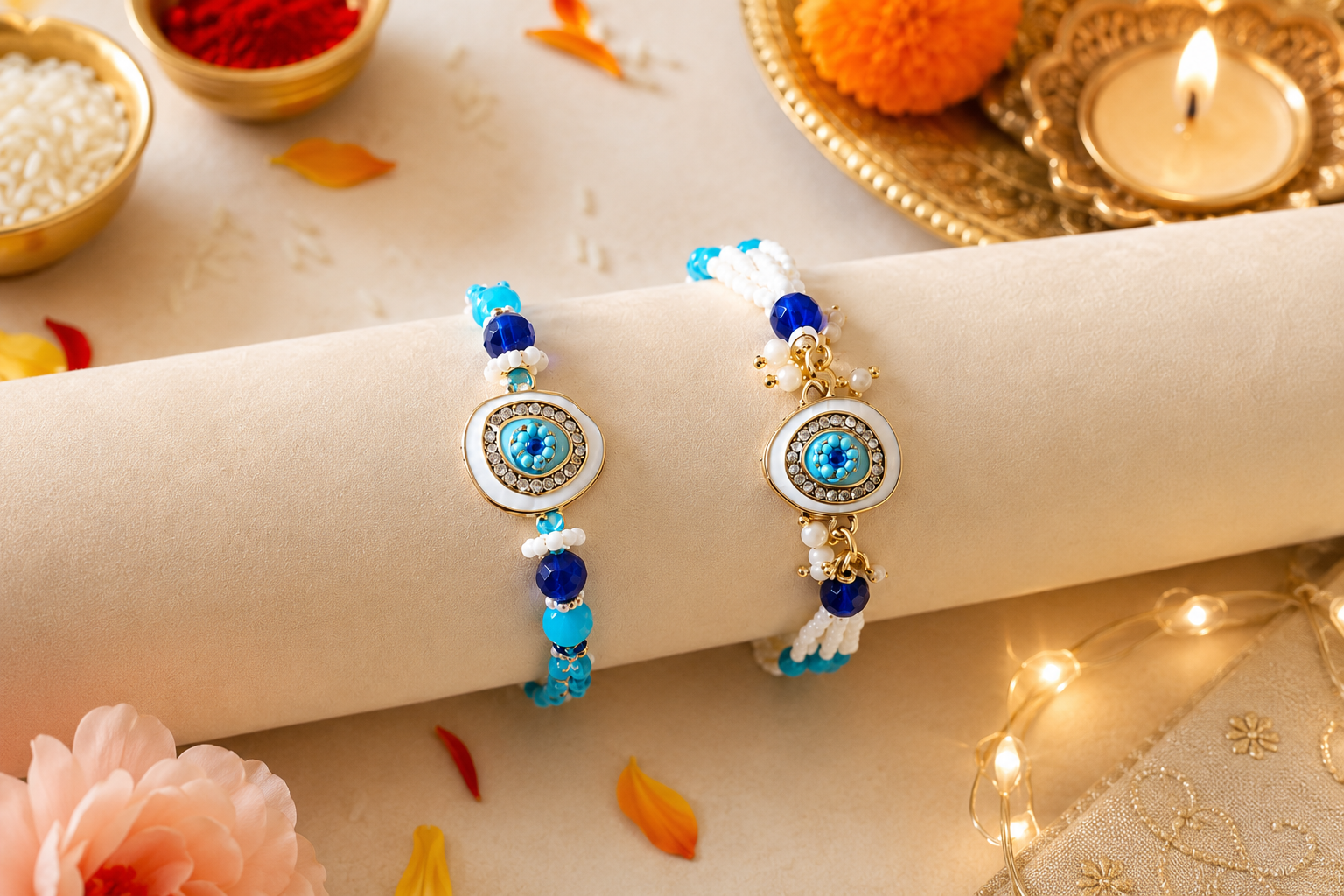 Classic Evil Eye Couple Rakhi Set
