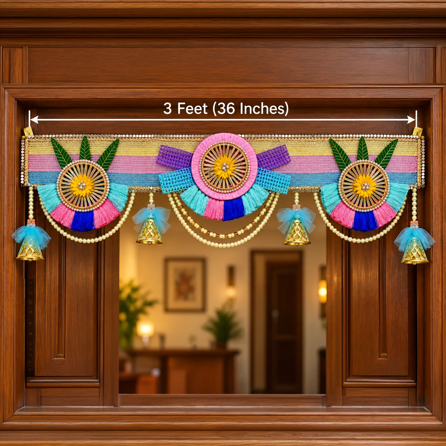 Pastel Handmade Toran Doorway Showcase