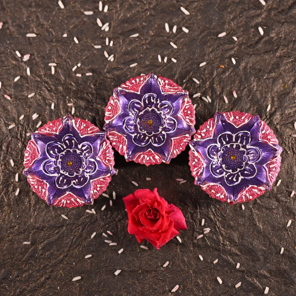 Hand-Painted Diya Set