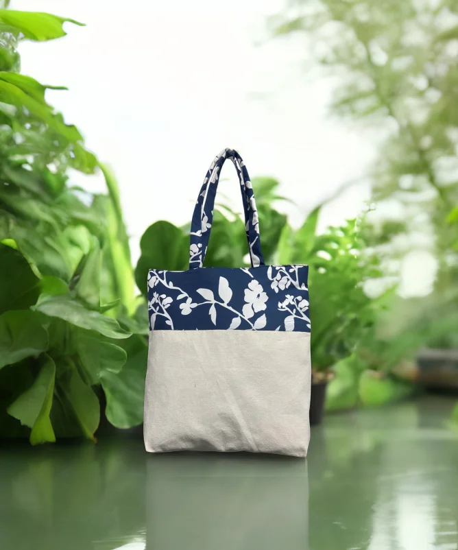 Mix fabric Tote Bag - 2