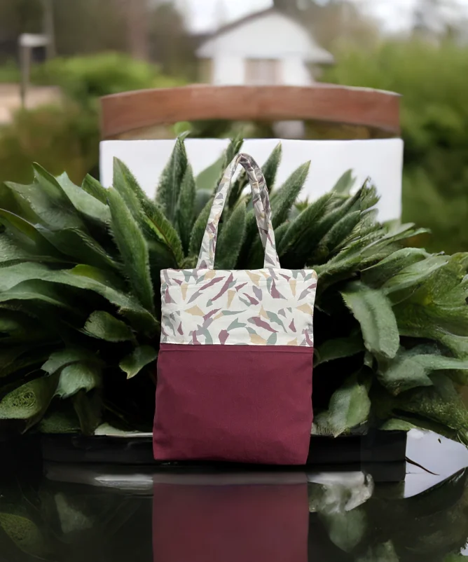 Mix fabric Tote Bag - 1